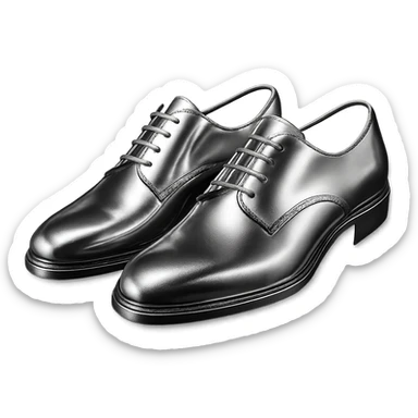a pair of stylish shoes in chrome style, highly reflective, metallic look, simple background sticker