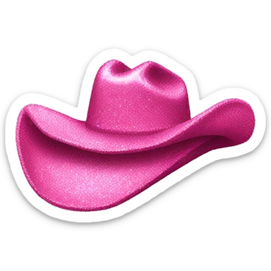 pink glitter cowboy hat sticker