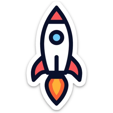 rocket ship sticker