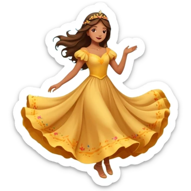 Mi princesa bailando vale entre las praderas más allá avanzando están las mariposas y el colibrí Más allá donde Cantan y danzan las mariposas y los colibrís resuenan los cantos del cielo (emmi), sticker