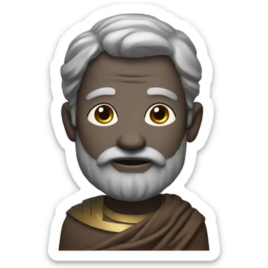 A cute version of Zeno of Citium (the stoic philosopher) on a plain background sticker
