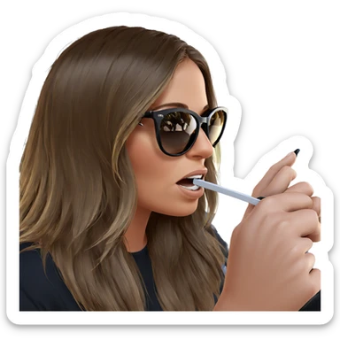 girl with brown hair sunglasses sticker