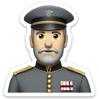 1860s soldier in a grey uniform with butternut color piping and soldier needs to have a full beard  sticker