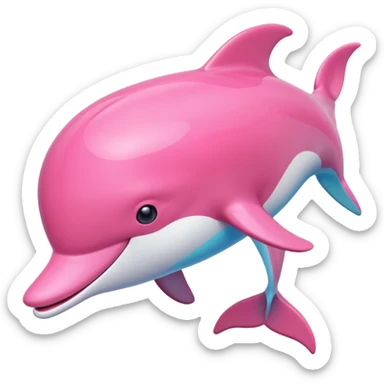 A pink dolphin sticker