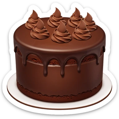 Chocolate fudge cake with chocolate base and chocolate frosting with chocolate pieces  sticker