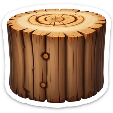 cartoon wood log sticker