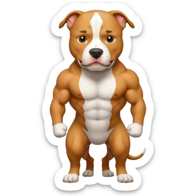 A pitbull that's white with golden brown patches  sticker