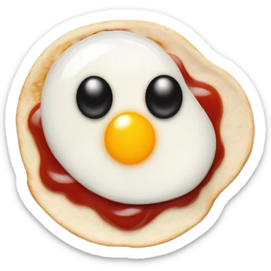 Fried egg with smiley face sticker