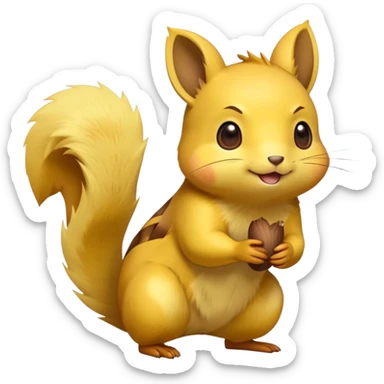 Combination pikatchu squirrel full body sticker