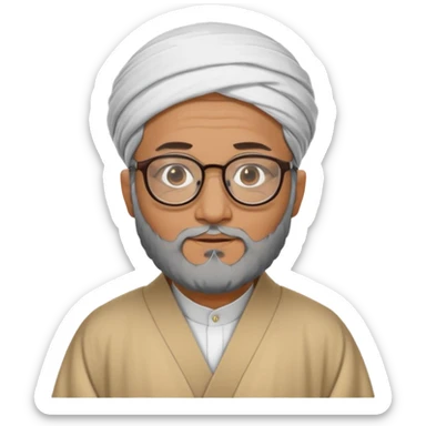 mullah Islamic cleric with glasses and robe sticker