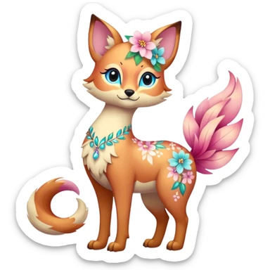 Multicolored sparkly pastel dark iridescent light pale gloomy spooky cute adorable pretty cool elegant realistic floral exotic Falvie-Fionbri, full body sticker