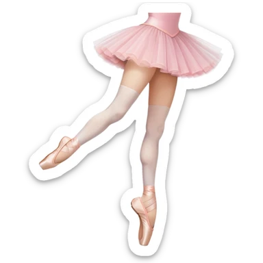 Coffee mug with ballerina legs in a pointe position wearing a ballet tutu sticker