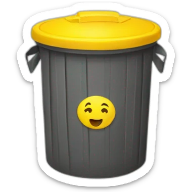 yellow trash can sticker