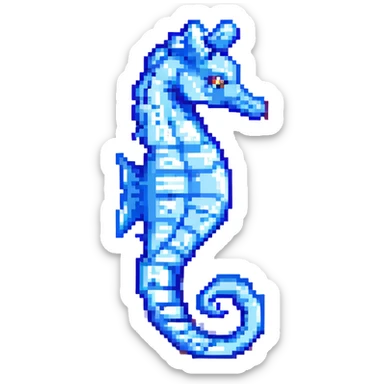 blue sea horse sticker
