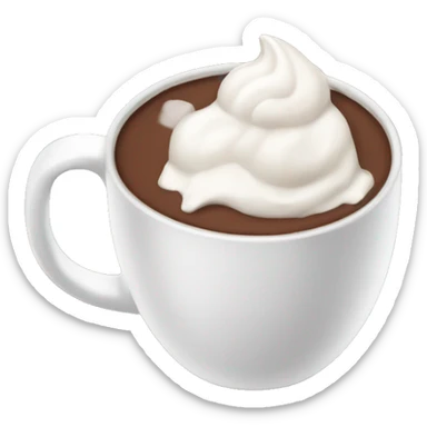 A hot chocolate with some white cream on top sticker