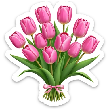 Bouquet of pink tulips sticker