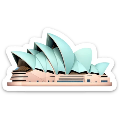 Sydney Opera House with gentle pastel colors, not vibrant sticker