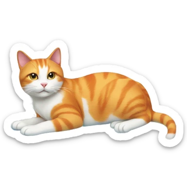 Orange and white cat on a surf board sticker