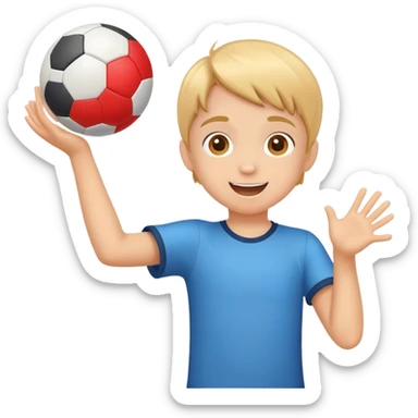 child throwing a ball, cheerful and energetic, motion lines to show action sticker