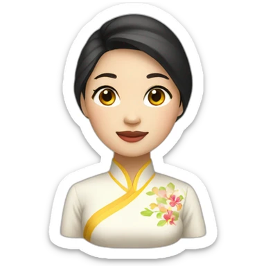 vietnamese woman wearing ao dai sticker