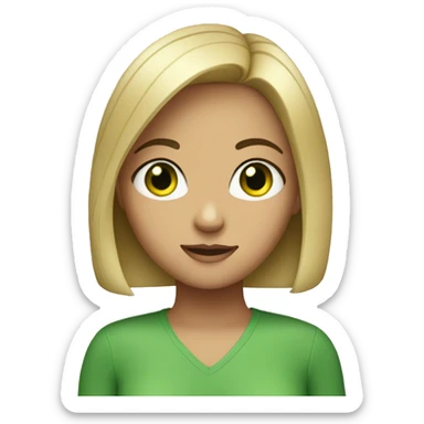 Girl with green eyes and bob  sticker