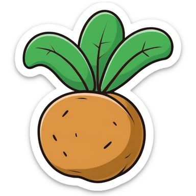 rustic potato freshly harvested from soil sticker