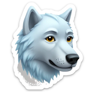 sad ice wolf sticker