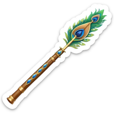 Krishna's Flute and peacock feather sticker