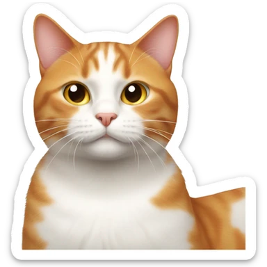 a big and a small , ginger and white cat sticker