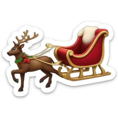 sleigh christmas sticker