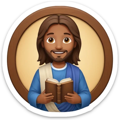 Jesus with bible circle avatar high quality emoji sticker