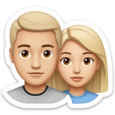 A man and woman merging them height  sticker