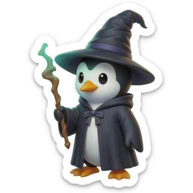 Penguin Wizard sticker