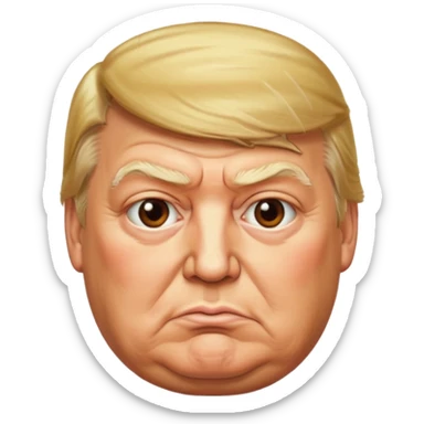 MAKE IT MUCH MORE REALISTIC, ESPECIALLY IN THE DONALD TRUMP FACE AND HAIR, MUCH MORE ELDERLY, AND MUCH MORE OBESE, TO REFLECT HIS REALITY sticker