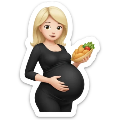 femme belly stuffing enceinte legging noir sticker