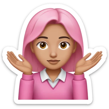 volunteer person in pink color helping others sticker