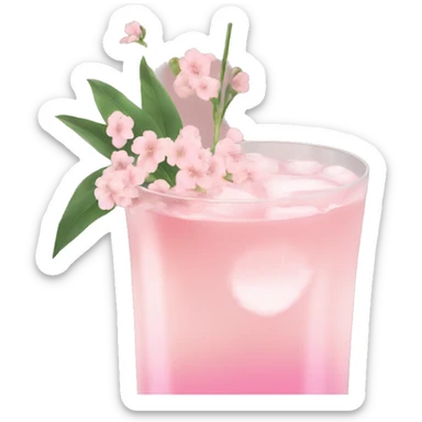 Cocktail with light pink flowers sticker