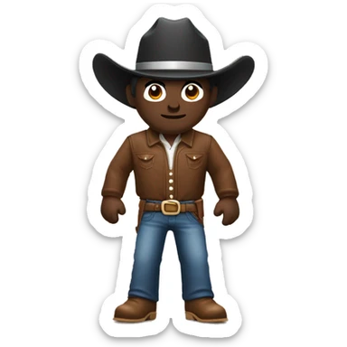 cowboy emojiwith cap insead of cowboy hat and with darkskin sticker