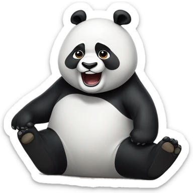 panda thumping air sticker