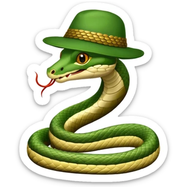 snake wearing a green hat sticker