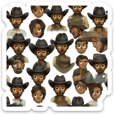 Homem negro com barba e olhos pequenos com chapéu de cowboy JALECO VERDE sticker