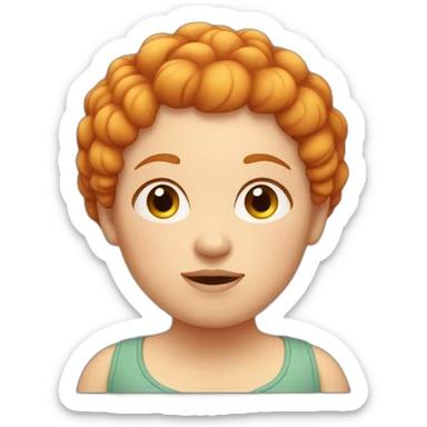 fat ginger girl with short hair sticker