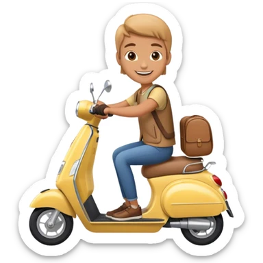 riding a scooter sticker