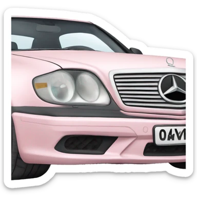 realistic light pink old Mercedes sticker