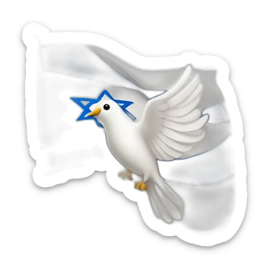Israel flag and dove of peace sticker