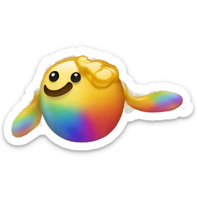 🍯, the honey emoji but all coloured rainbow sticker