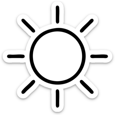 minimalist sun icon with simple lines and no extra details sticker