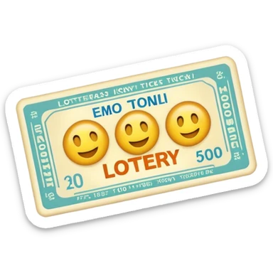 Lottery ticket without writing on it sticker
