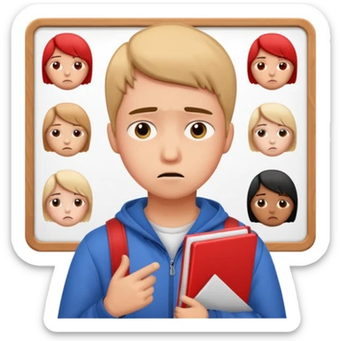 студент грустный после провального экзамена IELTS смотрит свои результаты sticker