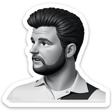 monochrome portrait of a man sticker